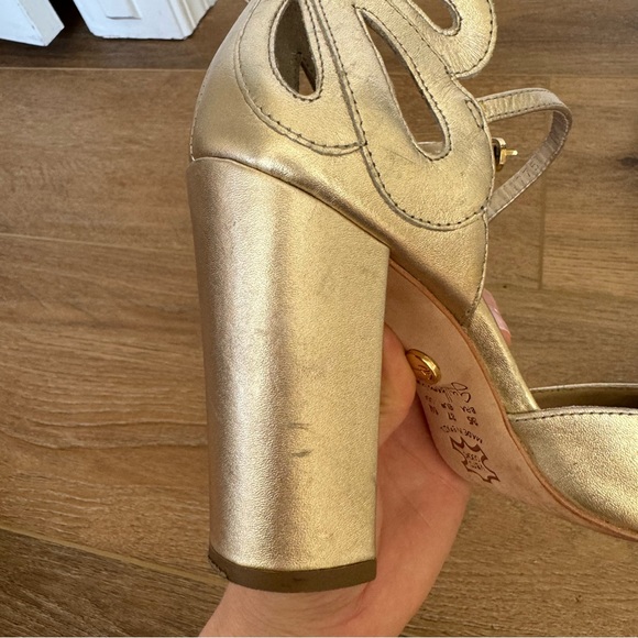 ANTHROPOLOGIE GUILHERMINA tortora gold heel - Picture 8 of 10